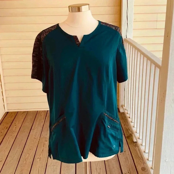 Carhartt, Healing Hands, Dickies Scrub Top Lot of 3 Size XL Teal Scrubs Bundle - Picture 9 of 11